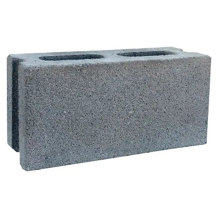 Bloque de hormigón poroso - 40 x 10 x 20 cm, Gris, Hormigón