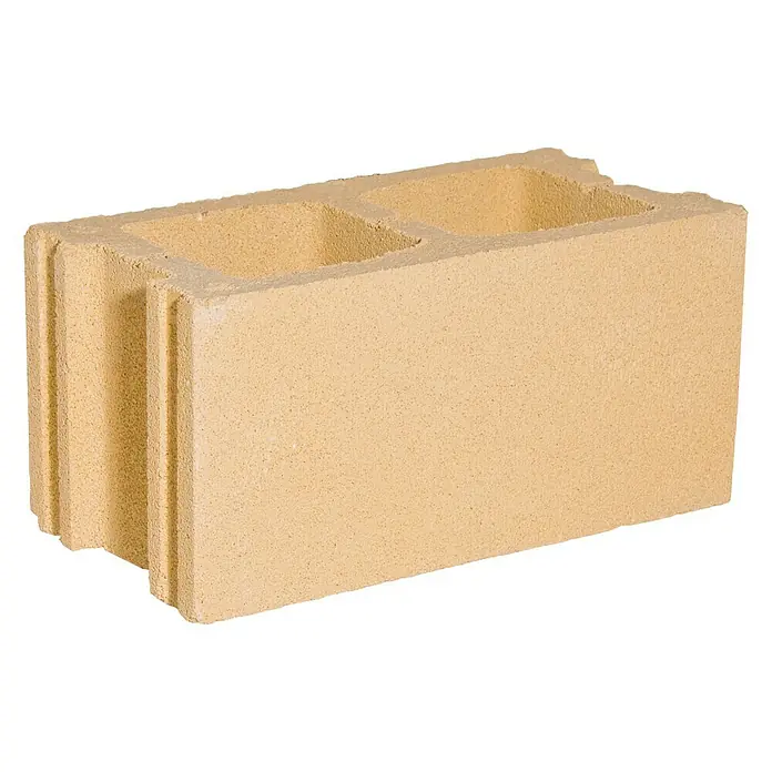 Bloque de hormigón poroso JM - 40 x 20 x 20 cm, Crema, Hormigón