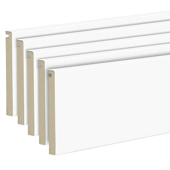 Solid Elements Tapeta ranurada Blanca lacada - 8 x 220 cm, Blanco, 5 ud.