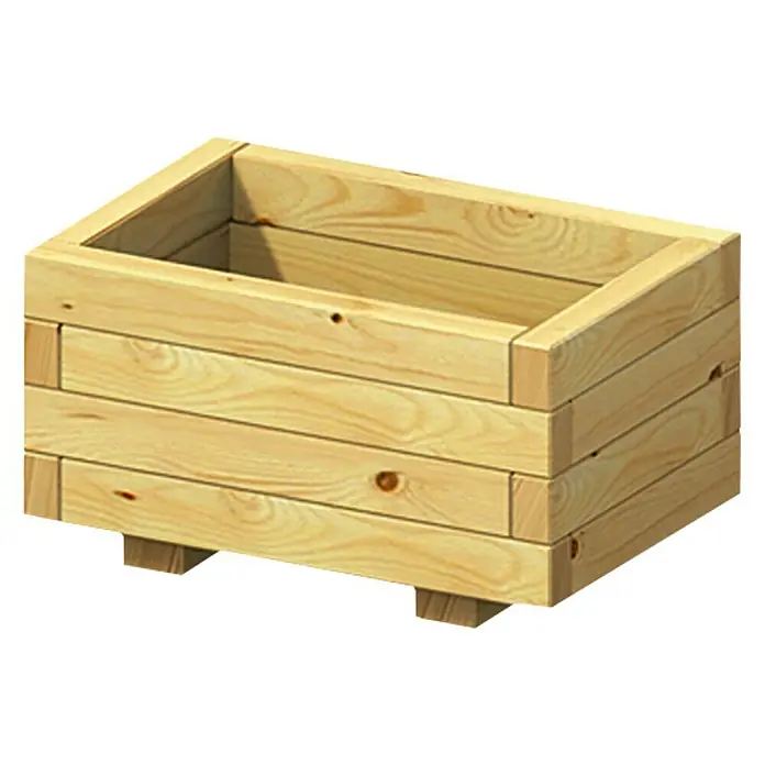 Pflanzkübel eckig Cora - Außenmaß (L x B x H): 40 x 60 x 31 cm, Holz