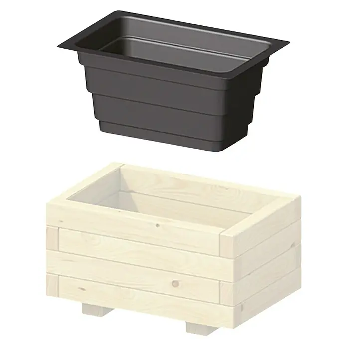 Pflanzkasten-Einsatz Cora - Außenmaß (L x B x H): 40 x 60 x 31 cm, Kunststoff, Schwarz
