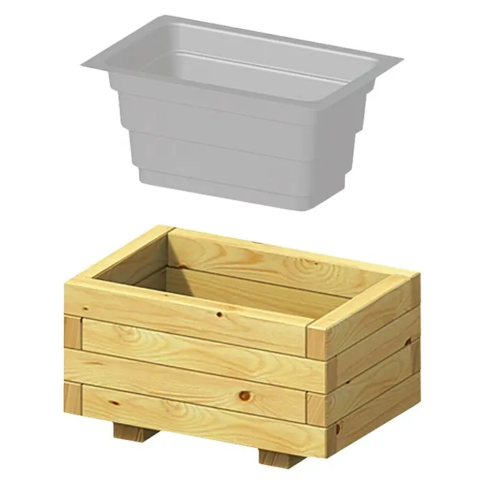 Pflanzkübel eckig Cora - Außenmaß (L x B x H): 40 x 60 x 31 cm, Holz