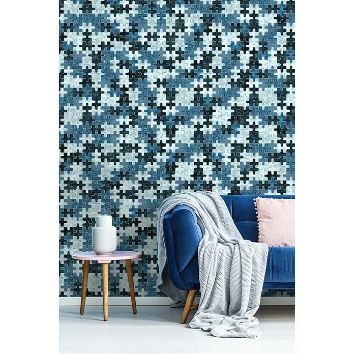 Mosaikfliese Puzzle Crystal Mix XCM PT01B - 29,8 x 29,8 cm, Blau, Glänzend - Stimmungsaufnahme