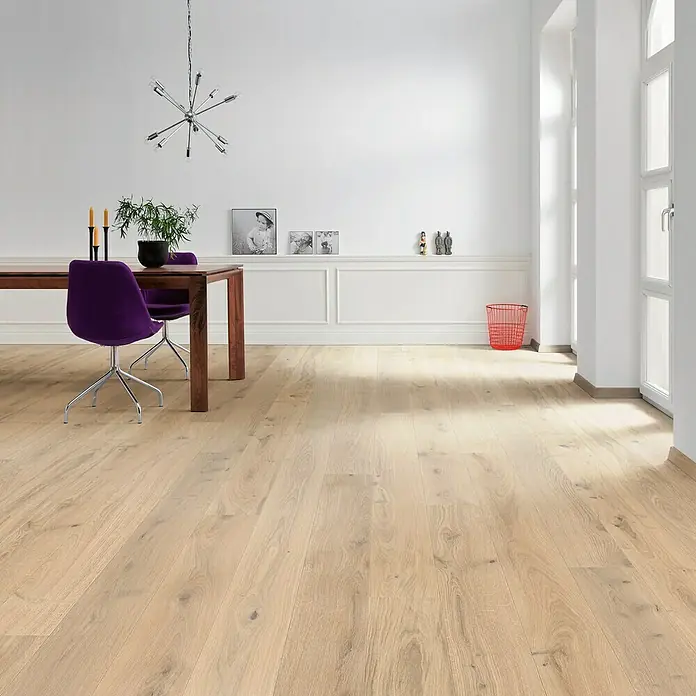 Living by Haro Fertigparkett Eiche Creme Naturöl - 2.200 x 180 x 12 mm, Landhausdiele - Stimmungsaufnahme