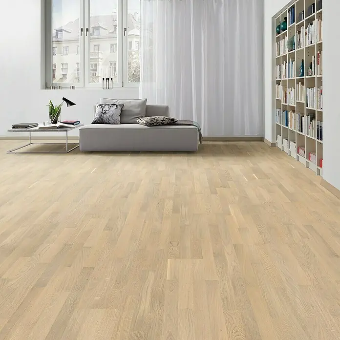 Living by Haro Fertigparkett Eiche Sandweiß - 2.200 x 180 x 13,5 mm, Schiffsboden - Stimmungsaufnahme