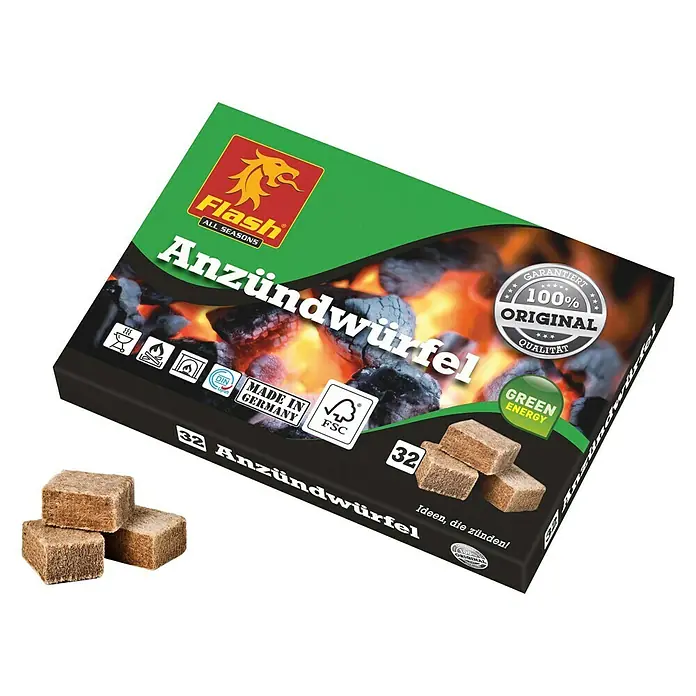 Flash Anzündwürfel - 32 Stk. - Vorderansicht