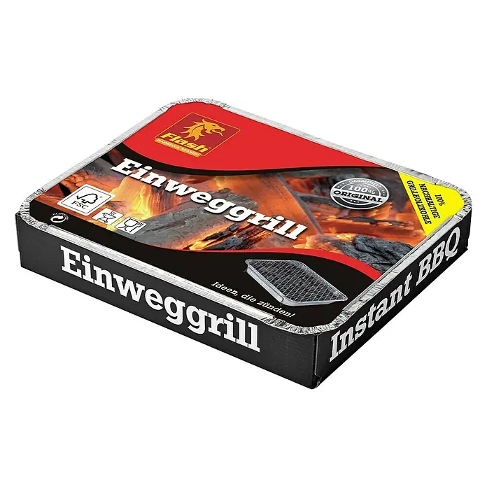 Flash Einweggrill - 30 x 23 cm - Vorderansicht