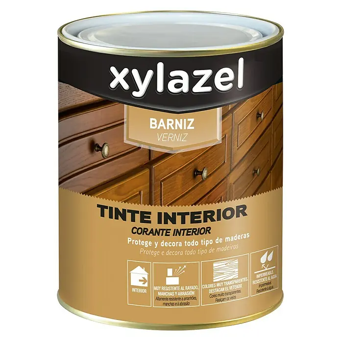 Xylazel Barniz Tinte interior - Roble, 750 ml, Brillante
