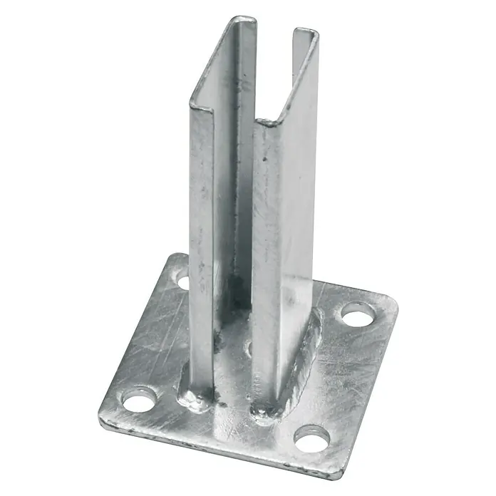 Kraus Standfuß - Passend für: Kraus Zaunpfähle 60 x 40 mm, Silber