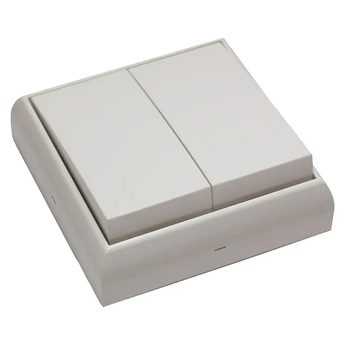 Fontini BF-25 Interruptor/Conmutador doble Monoblock - Blanco, En pared, Plástico