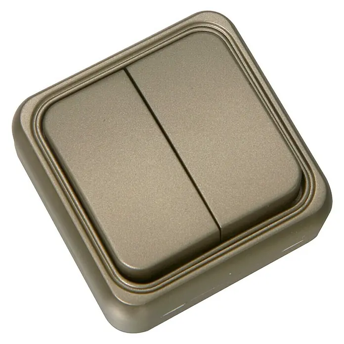 Fontini BF-18 Interruptor/Conmutador doble - Cobre, Plástico, Montaje en la pared