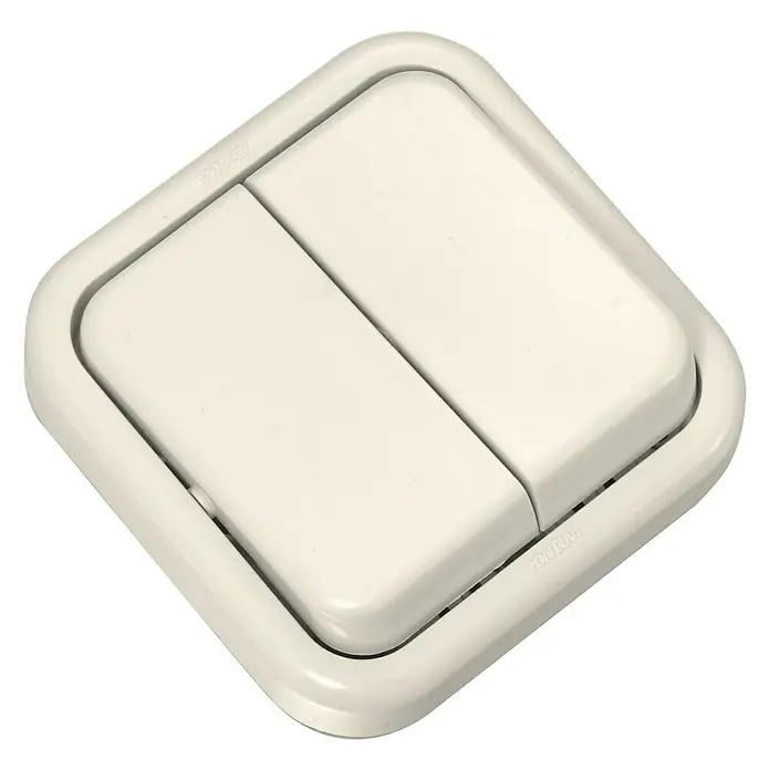 Fontini Kristal Interruptor/Conmutador doble - Marfil, En pared, Plástico