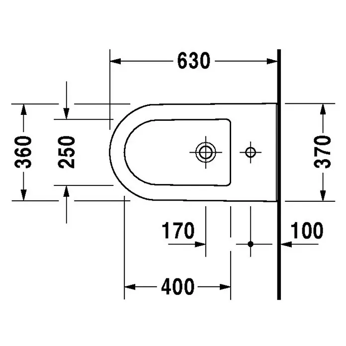 Duravit Darling New Stand-Bidet - 37 x 63 cm, Mit schmutzabweisender Glasur, Keramik, Weiß - Detailaufnahme