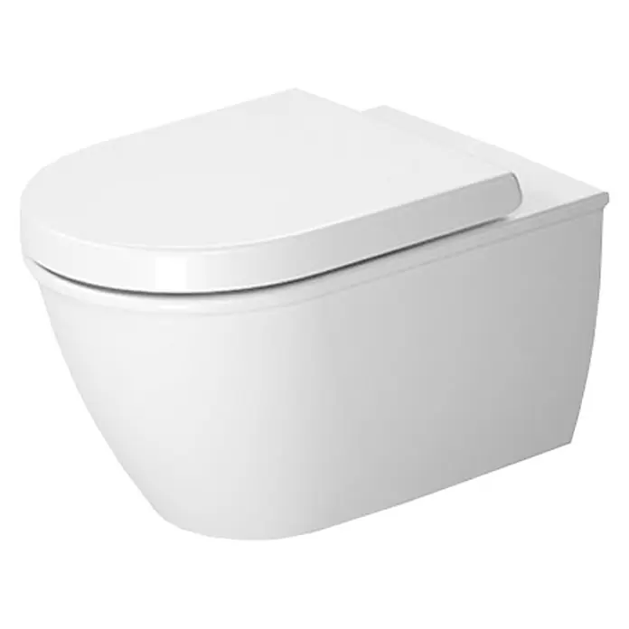 Duravit Darling New Wand-WC Typ 2 - Mit Spülrand, Mit schmutzabweisender Glasur, Spülform: Tief, WC Abgang: Waagerecht, Weiß - Vorderansicht