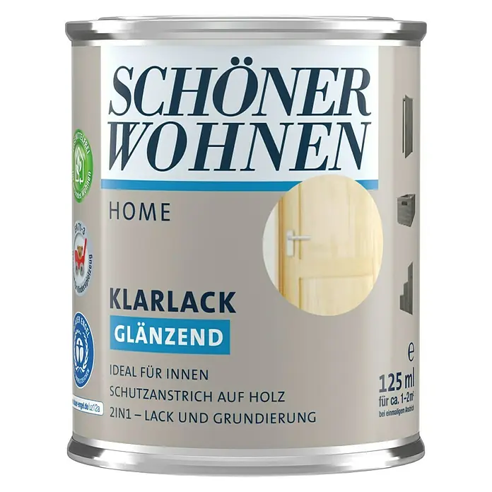 SCHÖNER WOHNEN-Farbe Home Klarlack - Farblos, 125 ml, Glänzend - Vorderansicht