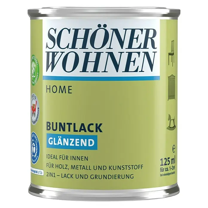 SCHÖNER WOHNEN-Farbe Home Buntlack - Rubinrot, 125 ml, Glänzend - Vorderansicht