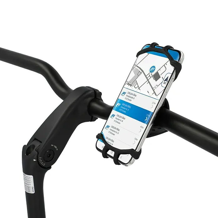Fischer Smartphone-Halter - Passend für: Smartphones 3,5 - 6,5“, Fahrradlenker 22 - 31,8 mm, Werkzeuglose Montage, 360° drehbares Gehäuse - Rechte Seitenansicht