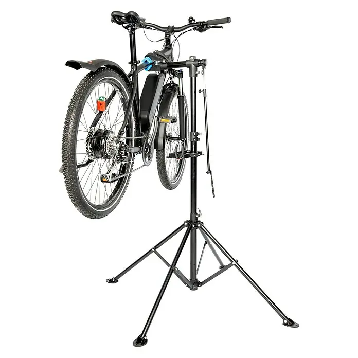 Fischer Fahrradmontageständer Premium - 360° drehbar, Tragkraft: 35 kg, Höhenverstellung: 113 cm - 186 cm - Vorderansicht
