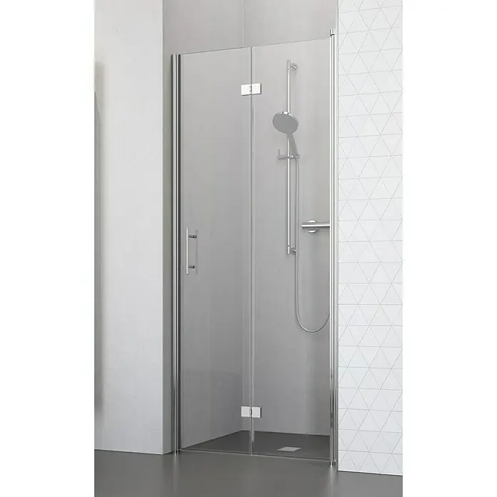 Camargue Vario Nischendusche S53+S9 - 90 x 195 cm, Stärke: 6 mm, Silber - Vorderansicht