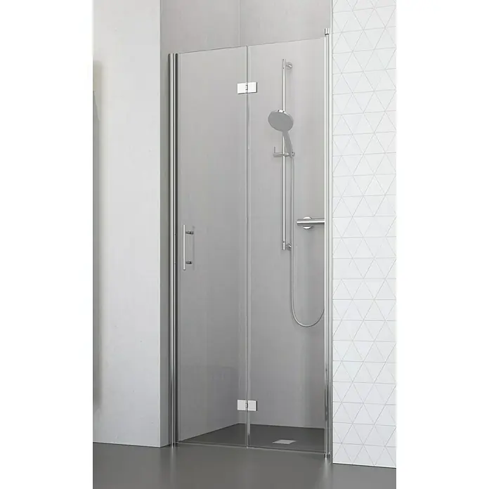 Camargue Vario Nischendusche S54+S9 - 100 x 195 cm, Stärke: 6 mm, Silber - Vorderansicht