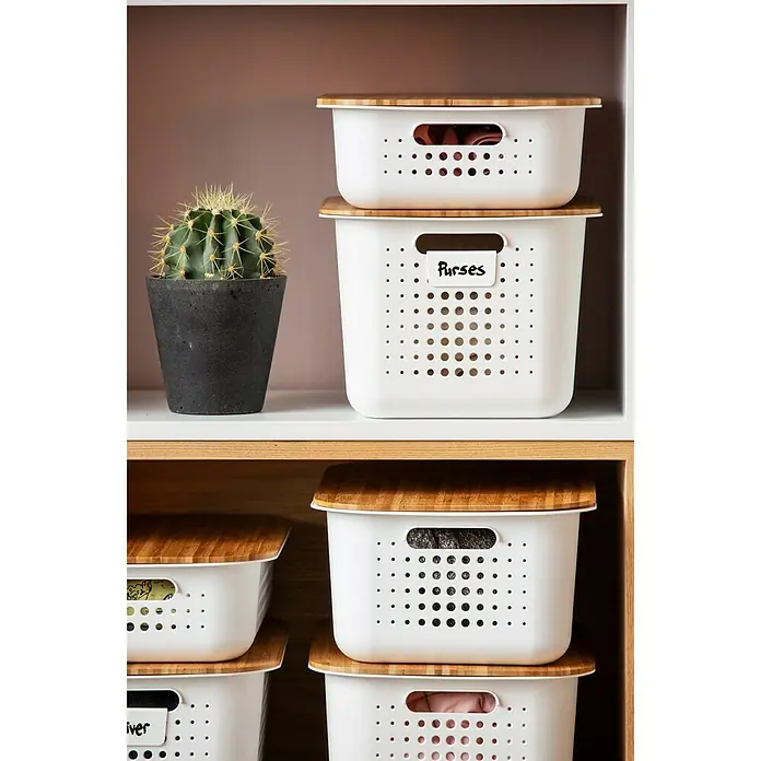 SmartStore Aufbewahrungsbox Basket Recycled 15 - L x B x H: 37 x 28 x 15 cm, Weiß - Stimmungsaufnahme