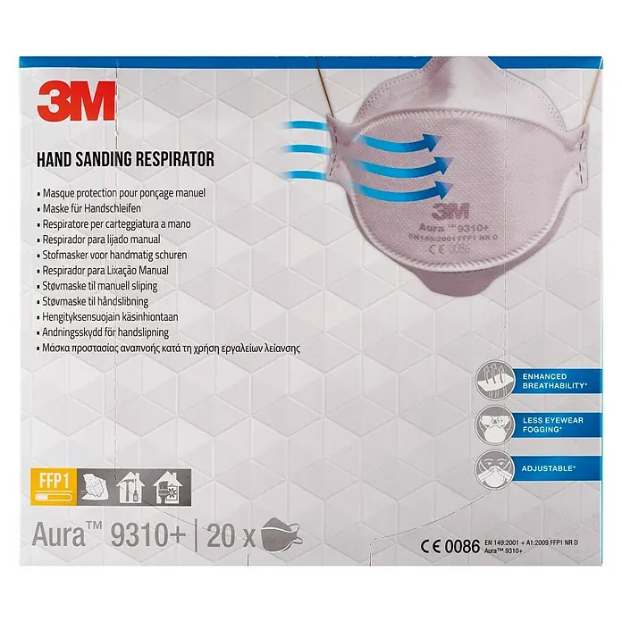 3M Aura Mascarilla 9310 - Clase de filtro: FFP1, 20 ud.