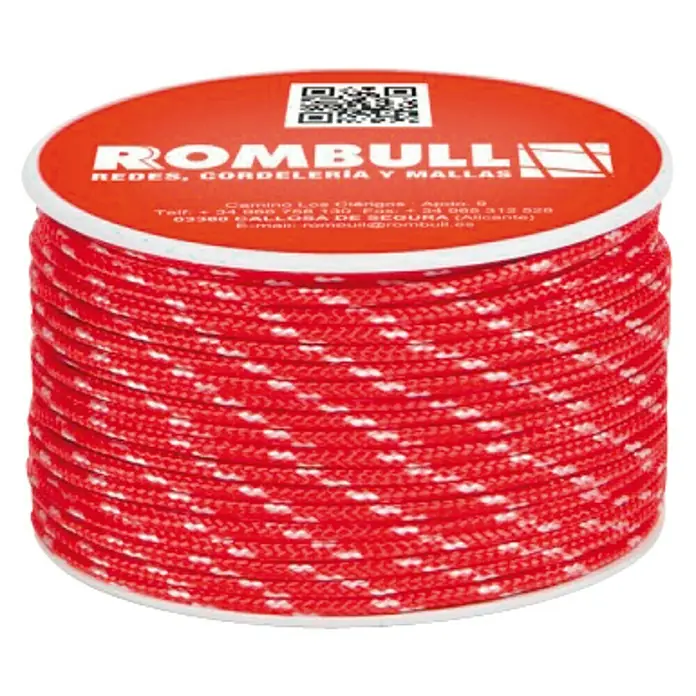 Cuerda de poliéster fantasía - Ø x L: 4 mm x 60 m, Rojo, Trenzado