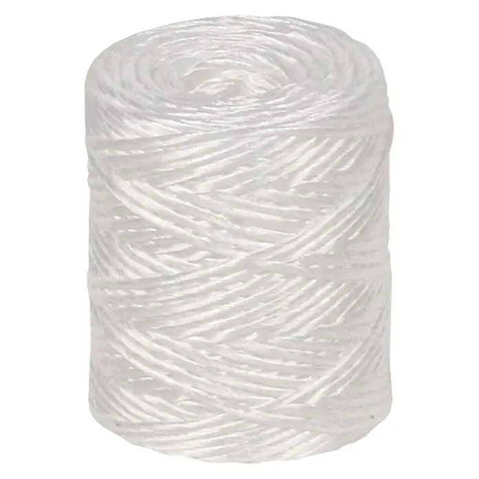 Cordel de polipropileno 200 gr - Ø x L: 1,7 mm x 120 m, Rafia, Blanco, Torcido