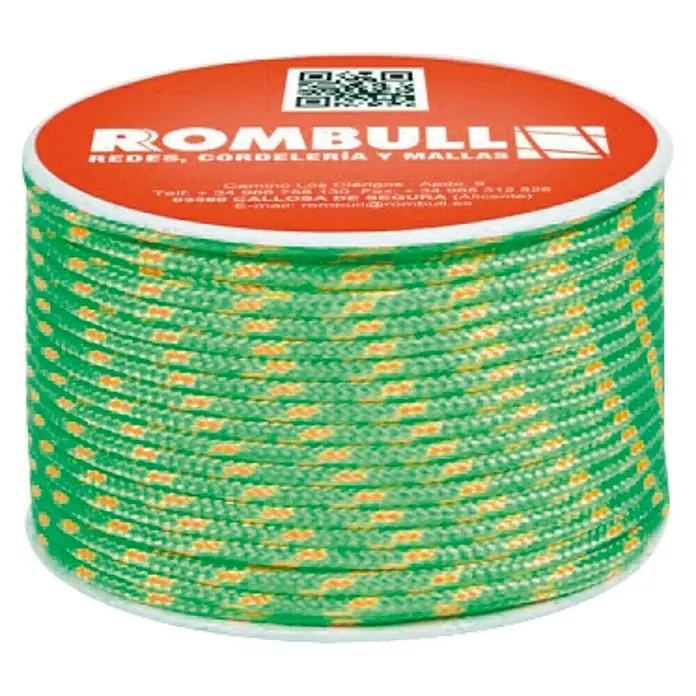 Cuerda de poliéster fantasía - Ø x L: 4 mm x 60 m, Verde, Trenzado