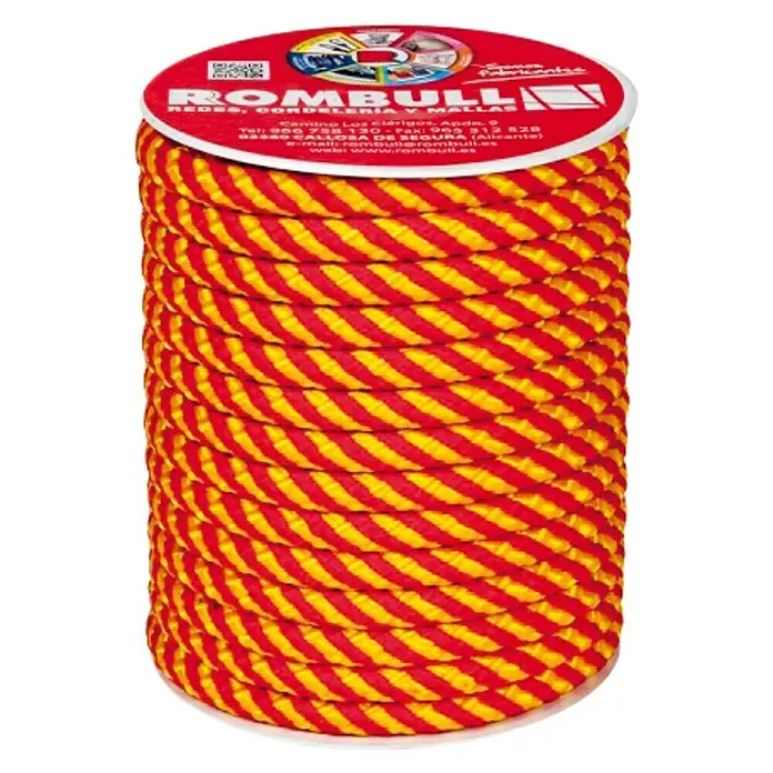 Cordel de polipropileno 4914 - Ø x L: 8 mm x 25 m, Polipropileno, Rojo/Amarillo, Flota