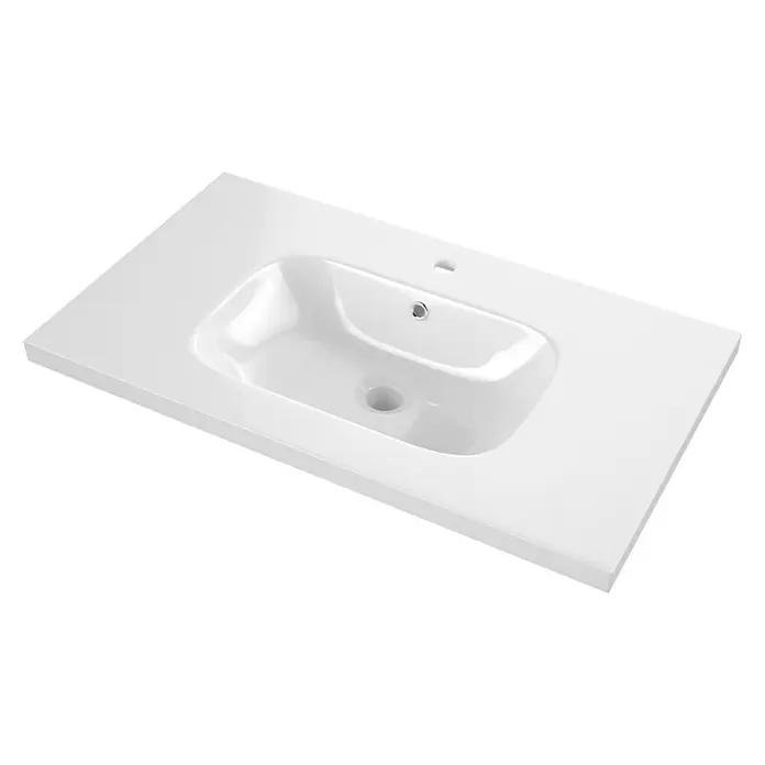 Lavabo PR - 61 x 46 cm, Orificios para grifo: Medio, Con desbordamiento, Blanco