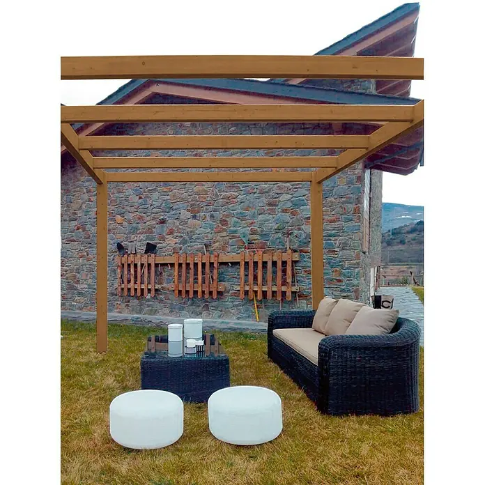 Pérgola Green - L x An x Al: 300 x 300 x 240 cm, Marrón oscuro