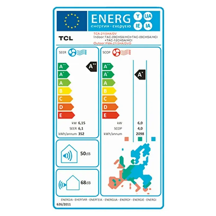 TCL Inverter-Klimasplitgerät Multi Split Trio - Max. Kühlleistung je Gerät in BTU/h: 9.000 BTU/h, Max. Heizleistung je Gerät in BTU/h: 9.000 BTU/h, Passend für: 3 Räume bis jeweils 26 m²