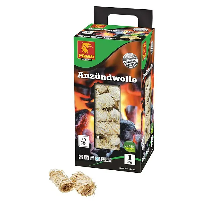 Flash Aanmaakwol - 1 kg - Vooraanzicht