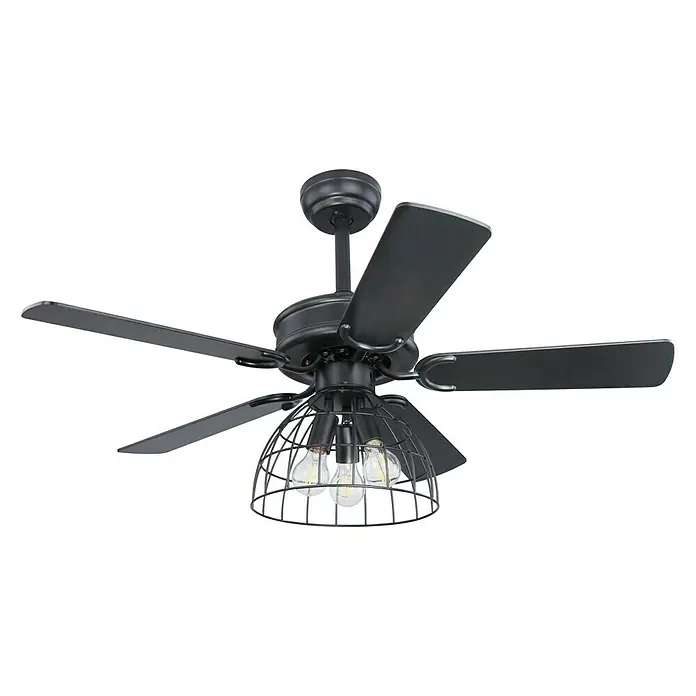 Globo Deckenventilator Sallie - Schwarz, Ø x H: 106 x 58 cm, E27, 60 W