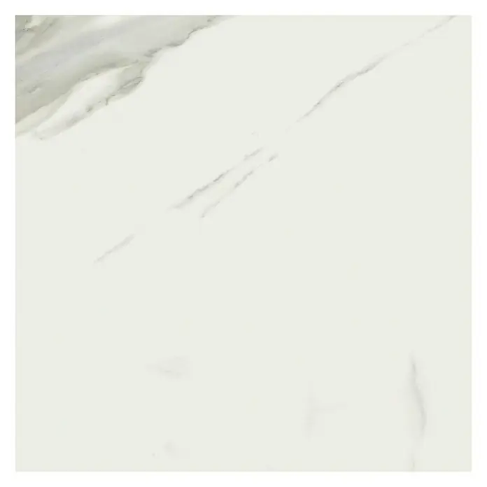 Feinsteinzeugfliese Torino Bianco - 60 x 60 cm, Weiß/Grau, Glänzend - Vorderansicht