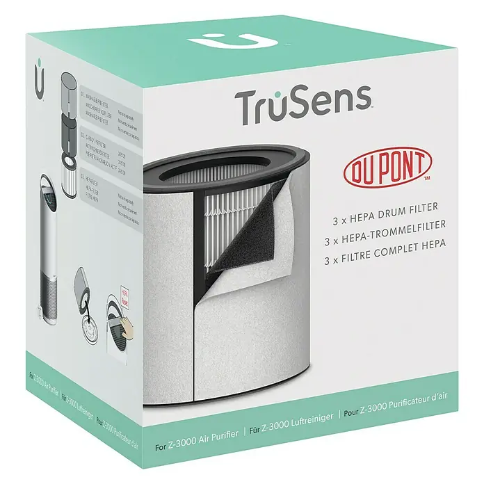 Dupont HEPA filter 3-u-1 - 21,5 x 21,5 x 22,5 cm, Namijenjeno za: TruSens pročišćivač zraka Z-3000 - Pogled s lijeve strane