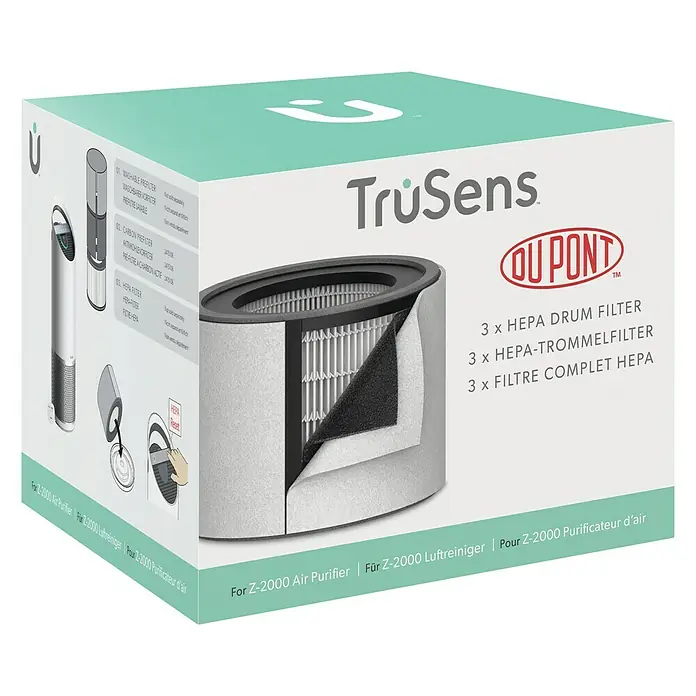 Dupont HEPA filter 3-u-1 - 20 x 20 x 15 cm, Namijenjeno za: TruSens pročišćivač zraka Z-2000 - Pogled s lijeve strane