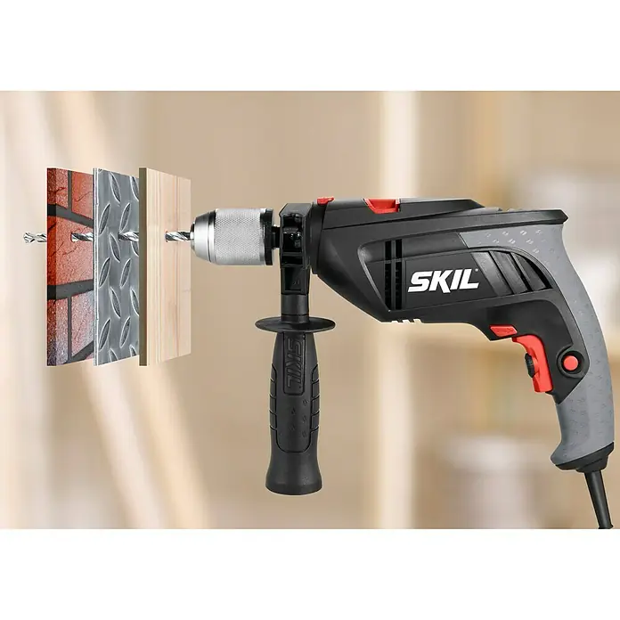 Skil Schlagbohrmaschine 6398 AA - 1.000 W, Leerlaufdrehzahl: 0 U/min - 3.000 U/min, Schlagzahl: 0 U/min - 48.000 U/min - Linke Seitenansicht