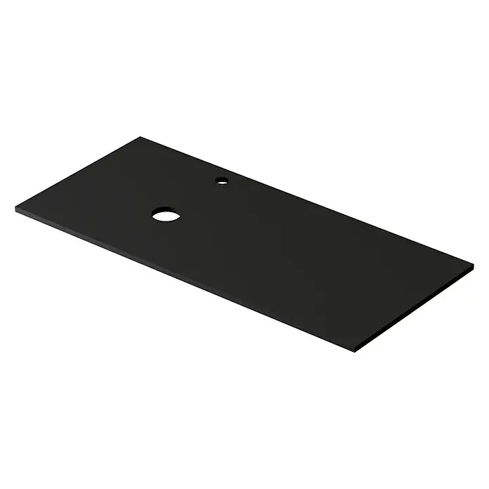 Encimera para lavabo Mineral izquierda - L x An x Al: 46 x 121 x 1,5 cm, Negro
