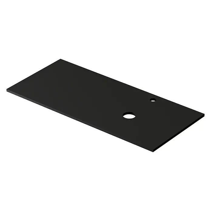 Encimera para lavabo Mineral derecha - L x An x Al: 46 x 121 x 1,5 cm, Negro
