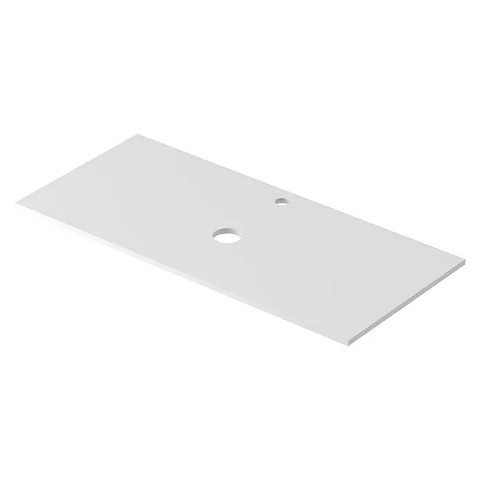 Encimera para lavabo Mineral centro - L x An x Al: 46 x 101 x 1,5 cm, Blanco