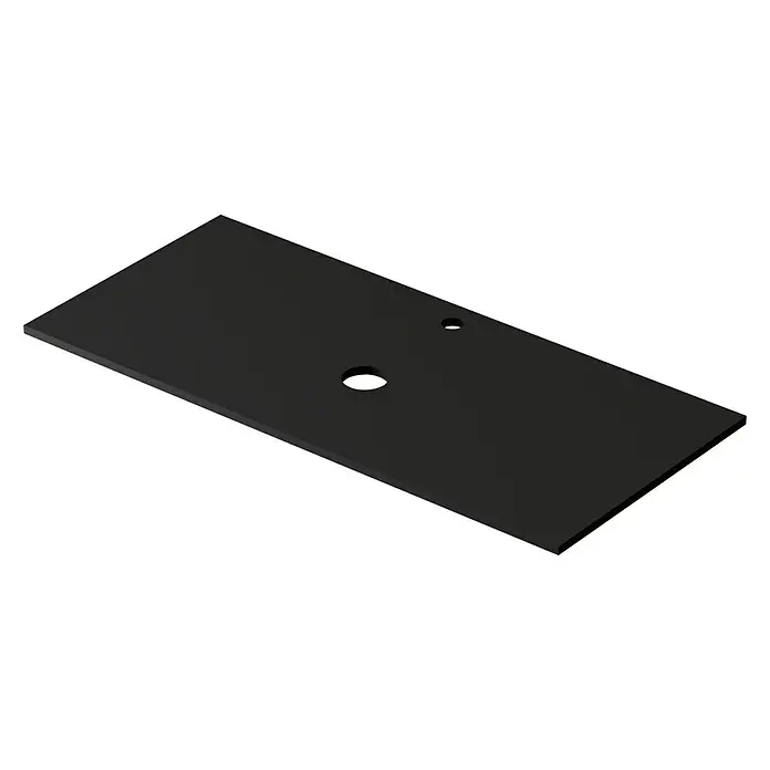 Encimera para lavabo Mineral centro - L x An x Al: 46 x 80 x 1,5 cm, Negro