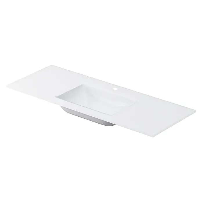 Lavabo Cristal Optical - 101 x 46 cm, Orificio para grifo, Blanco