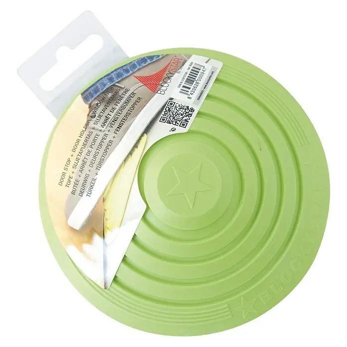 Tope de puerta y ventana Ovni Blockystar - Plástico, Ø x Al: 12 x 3 cm, Verde