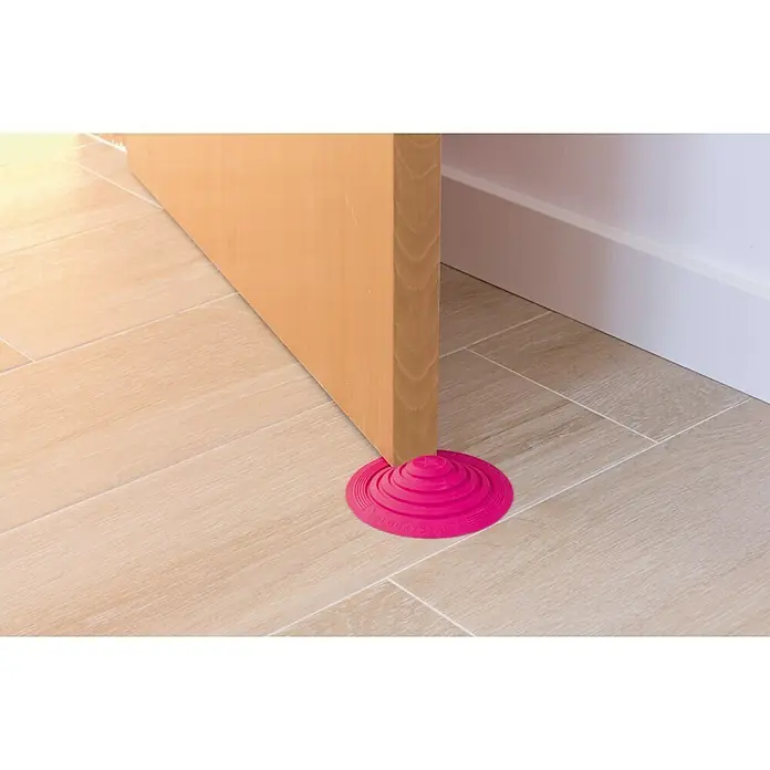 Tope de puerta y ventana Ovni Blockystar - Plástico, Ø x Al: 12 x 3 cm, Rosa