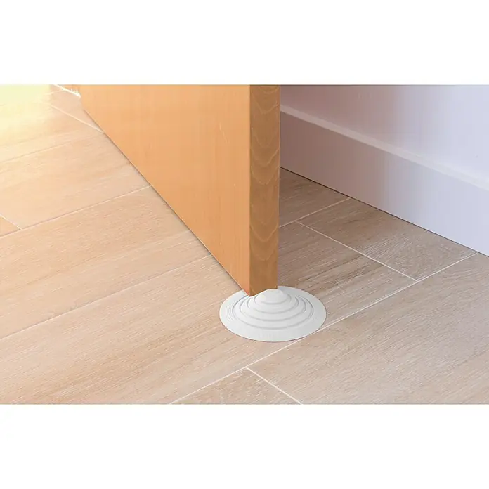 Tope de puerta y ventana Ovni Blockystar - Plástico, Ø x Al: 12 x 3 cm, Blanco