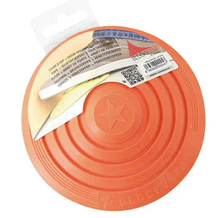 Tope de puerta y ventana Ovni Blockystar - Plástico, Ø x Al: 12 x 3 cm, Naranja