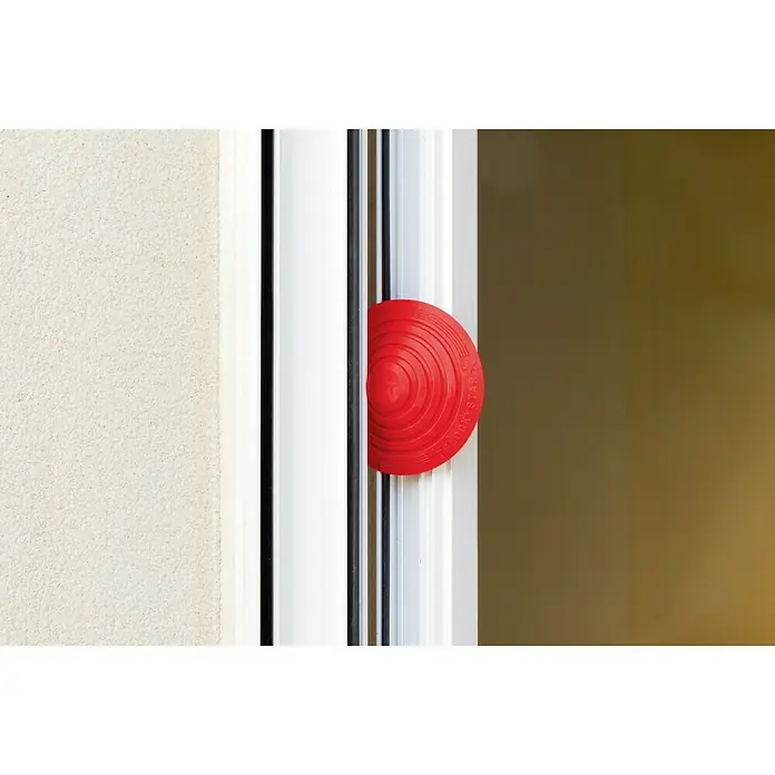 Tope de puerta y ventana Ovni Blockystar - Plástico, Ø x Al: 12 x 3 cm, Rojo