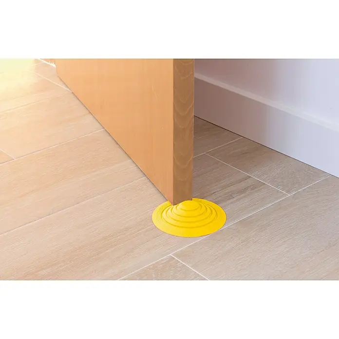 Tope de puerta y ventana Ovni Blockystar - Plástico, Ø x Al: 12 x 3 cm, Amarillo